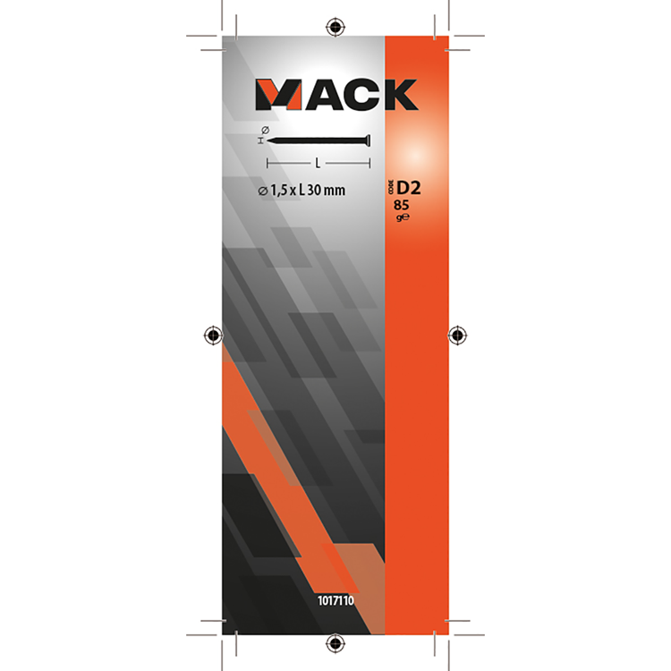 Mack 1017110 - fijne nagel platte kop 85 gr 1,5 x 30 mm | 5 stuks