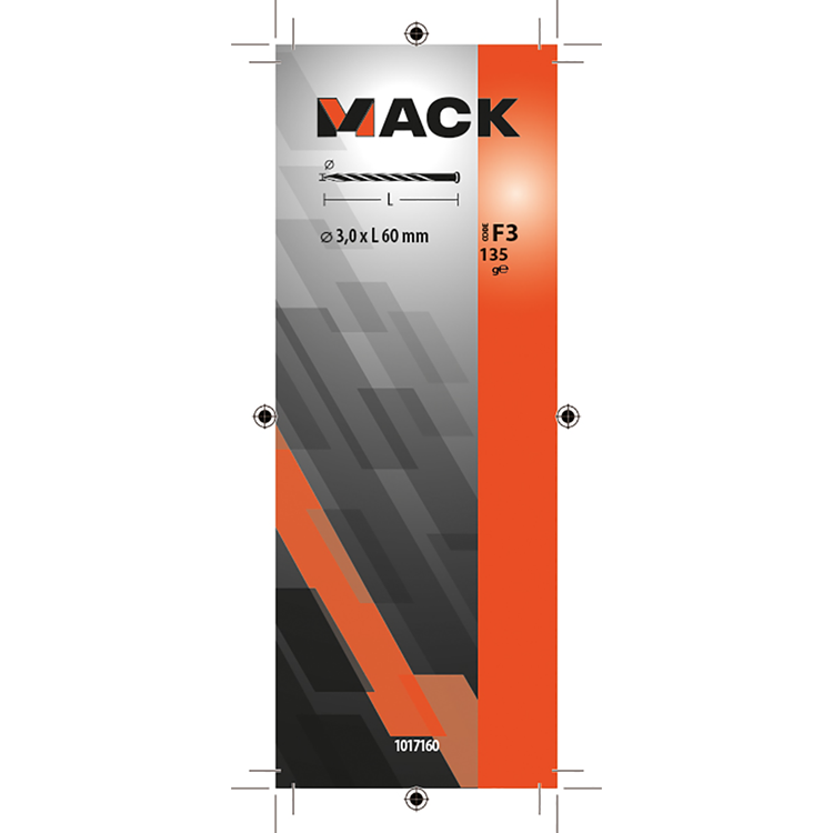 Mack 1017160 - getorste nagel pk verzinkt 135gr 3,0 x 60 mm | 5 stuks