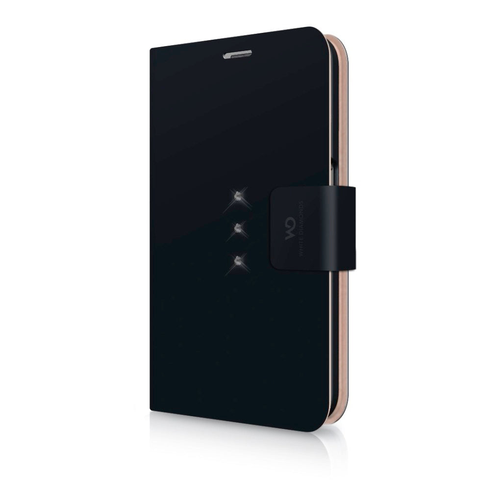 Witte diamanten boekjeshoes kristal voor samsung galaxy s7 zwart