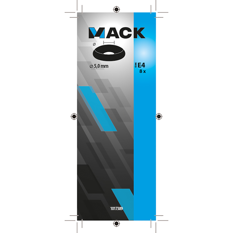 Mack 1017389 - kuipring vr houtschroef mess. vern. 8st 5,0 mm | 10 stuks