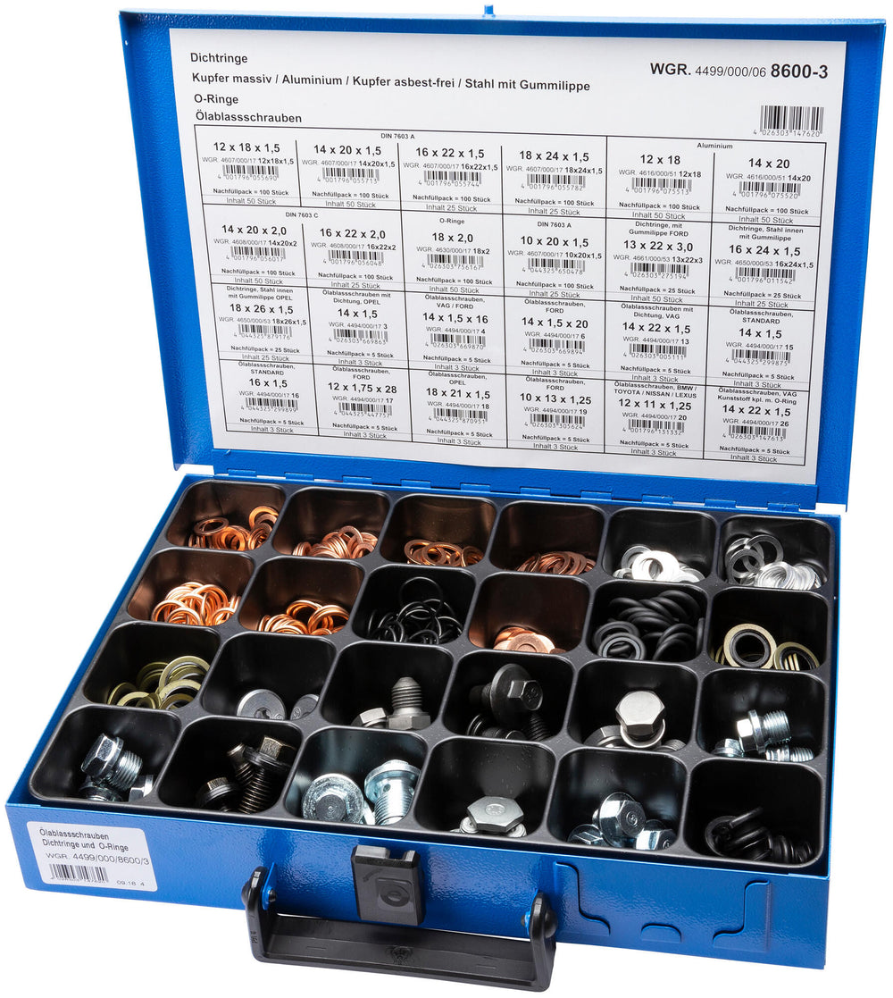 Dresselhaus afdichtring assortiment sort.oil drain plug assortment