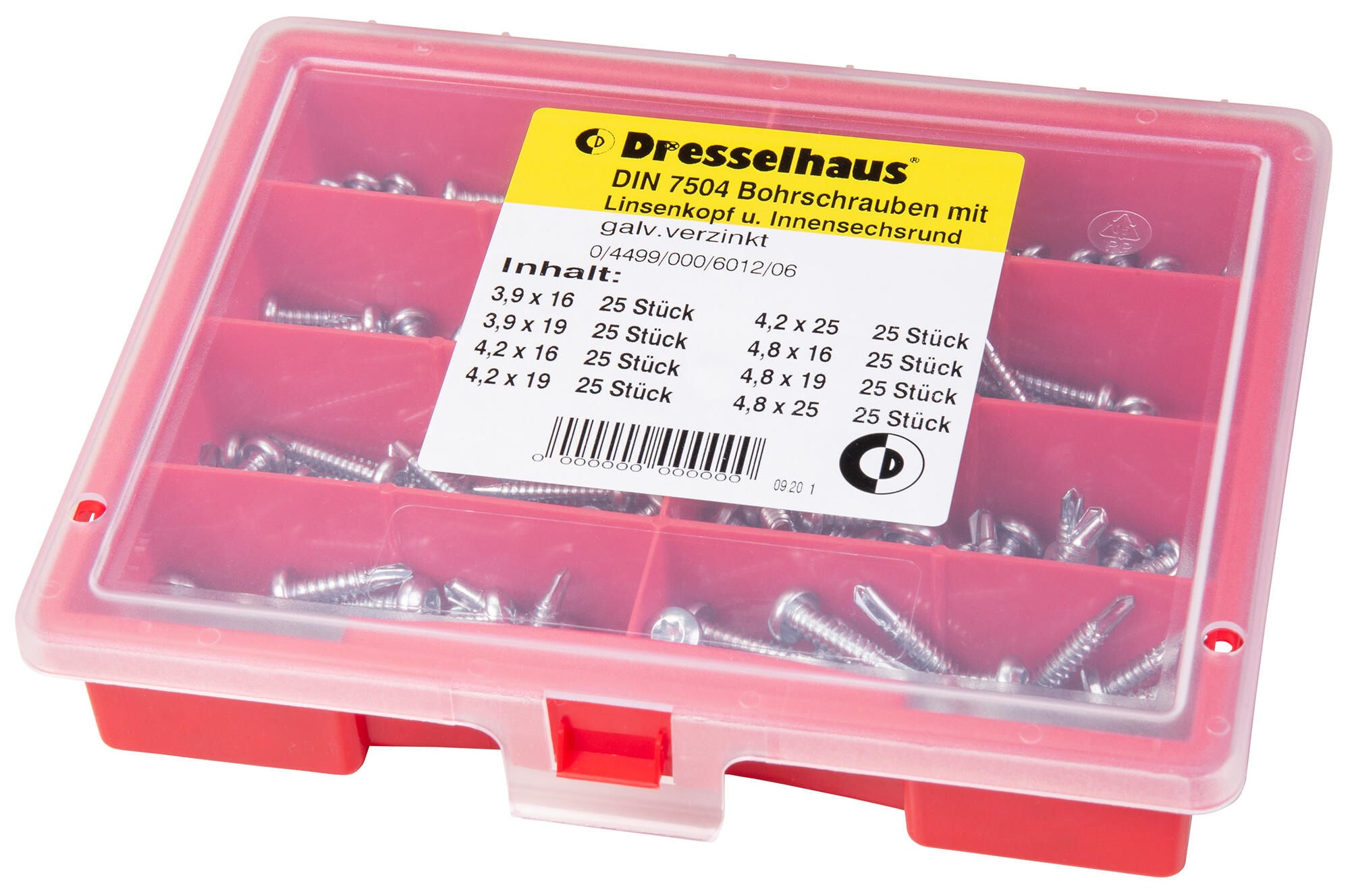 Dresselhaus assortiment boorschroeven sort.drill screws inside circle