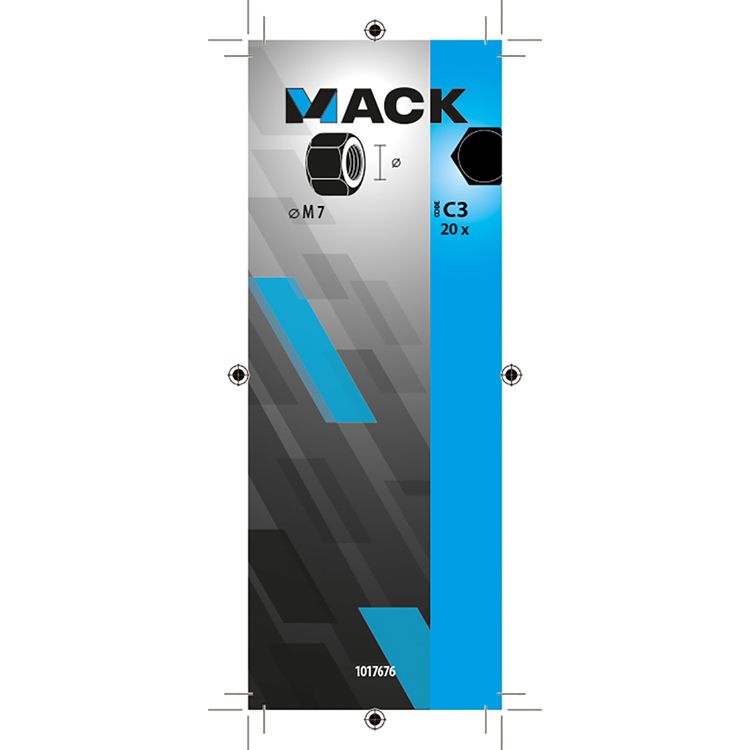 Mack 1017676 - zeskant moer staal verzinkt 20 st m 7 | 10 stuks