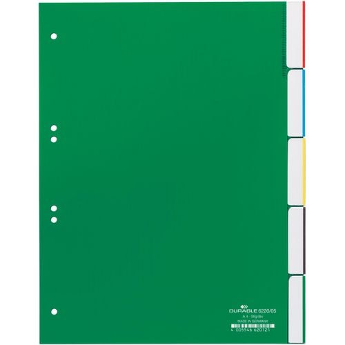 Tabladen 6220 pvc a4 230x297mm 5 tabs groen
