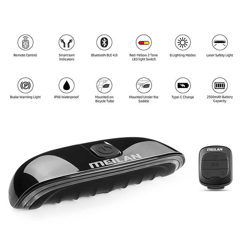 Laser achterlicht met afstandbediening USB Cute Eye