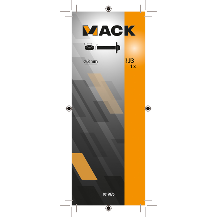Mack 1017876 - werktuig voor zeilringen staal1 st 8 mm | 10 stuks