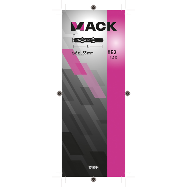 Mack 1019924 - plug lange expansie polyethyl 12 st 6 x 55 mm | 5 stuks