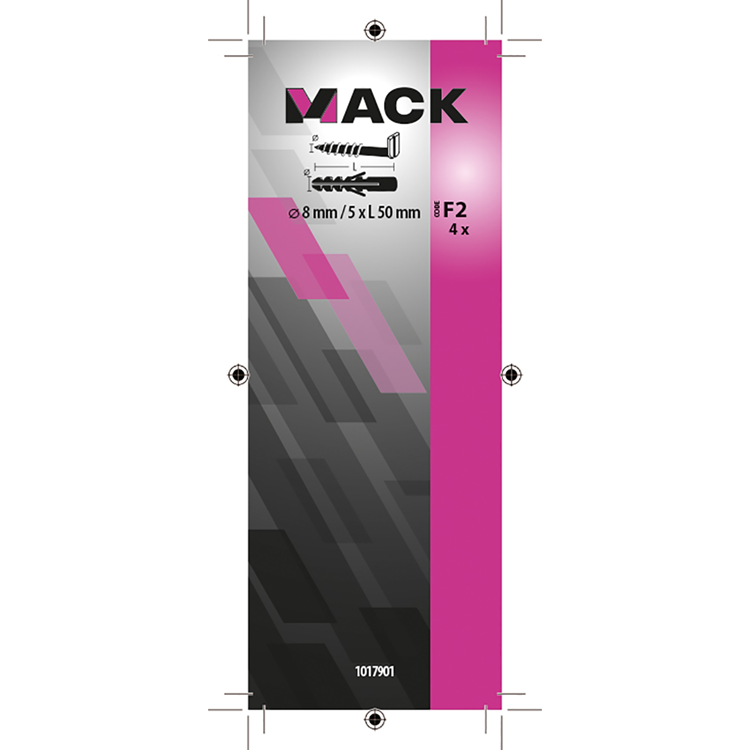 Mack 1017901 - plug + schroefduim polyeth 4 st 8mm 5x50mm | 5 stuks
