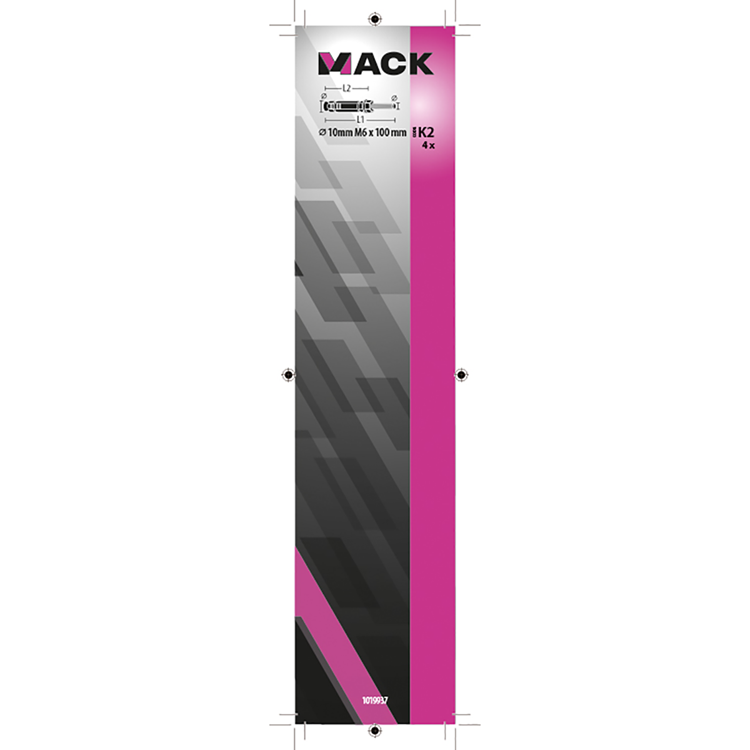 Mack 1019937 - keilbout met draadst. verzinkt4 st m6 x 100mm | 5 stuks