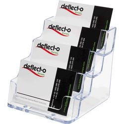 Deflecto visitekaarthouder elami de70841 4-delig transparant