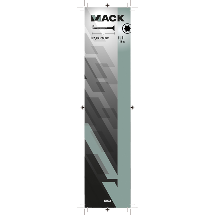 Mack 1018026 - spaanplschr.vzkop-zelfb. geelverz. 18 st 5,0 x 90 mm | 5 stuks