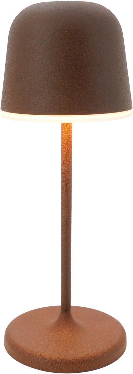 Eglo mannera-s tafellamp - priklamp - oplaadbaar (tot 28 uur licht) - 20 cm - roestbruin wit - draadloos - dimbaar - binnen en buiten