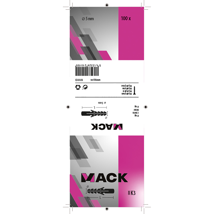 Mack 1018153 - plug polyethyleen 100 st 5mm | 5 stuks