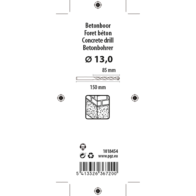 Mack 1018454 - betonboor din 8039 ø 13,0 x 150 mm | 5 stuks