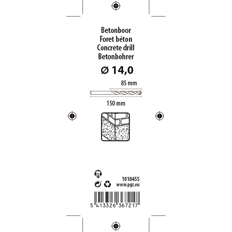 Mack 1018455 - betonboor din 8039 ø 14,0 x 150 mm | 5 stuks