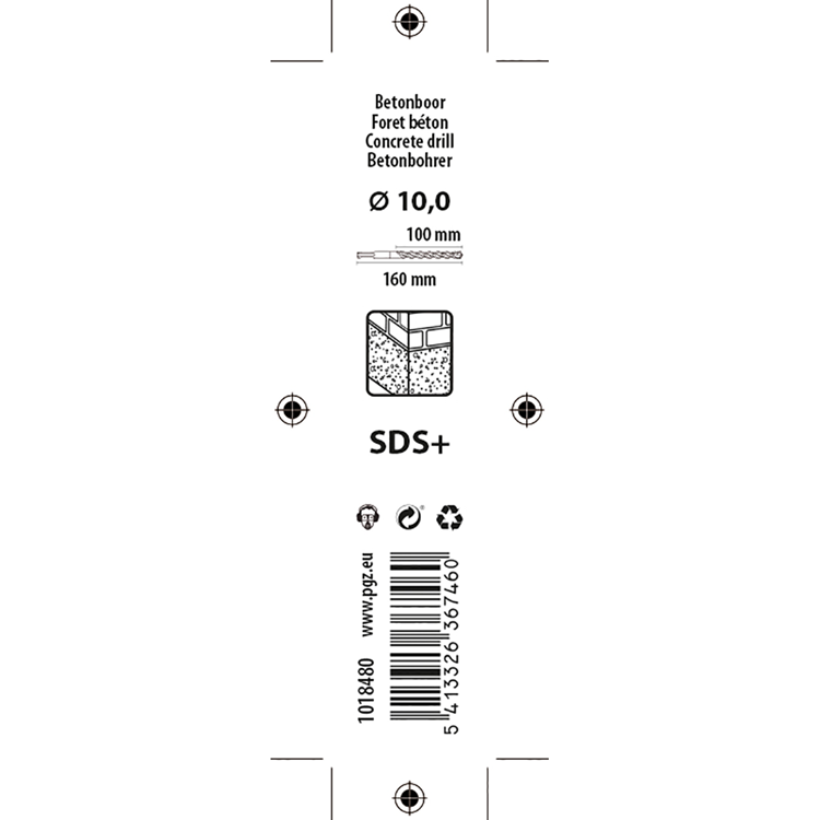 Mack 1018480 - hamerboor sds + ø 10,0 x 160 mm | 5 stuks