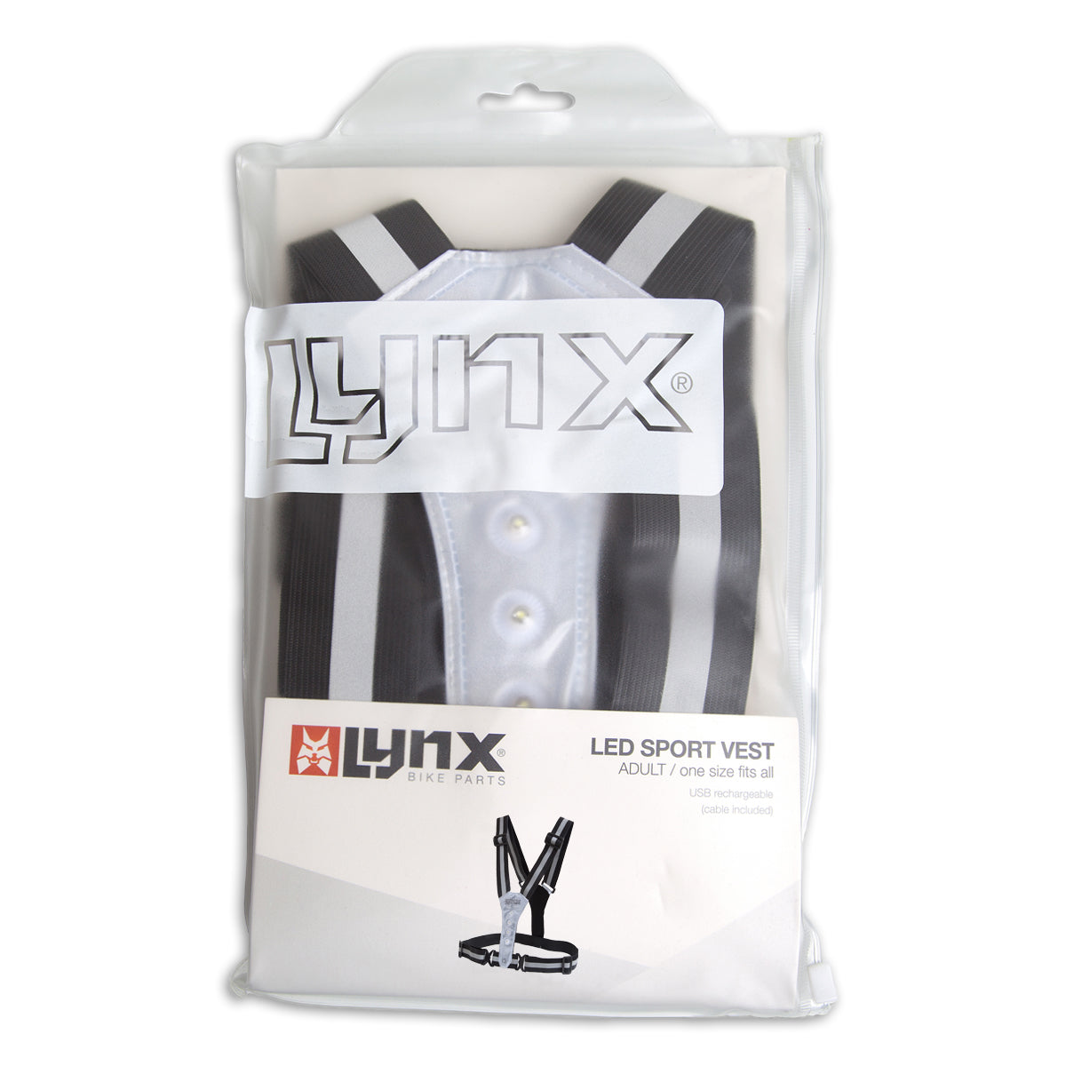 Lynx Harnas usb led sportvest zwart