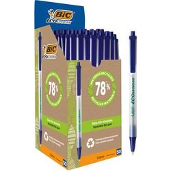 Bic balpen ecolutions clic stic - blauw - doos 50 stuks