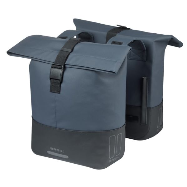 Basil b.v. dubbele fietstas basil cove 28-32l 14 x 29 x 36 cm - blauw zwart