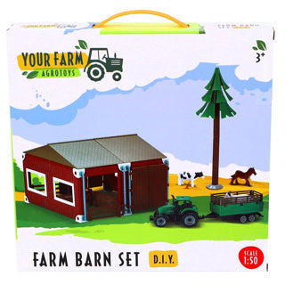 Agrotoys boerderij met tractor en dieren schaal 1:50