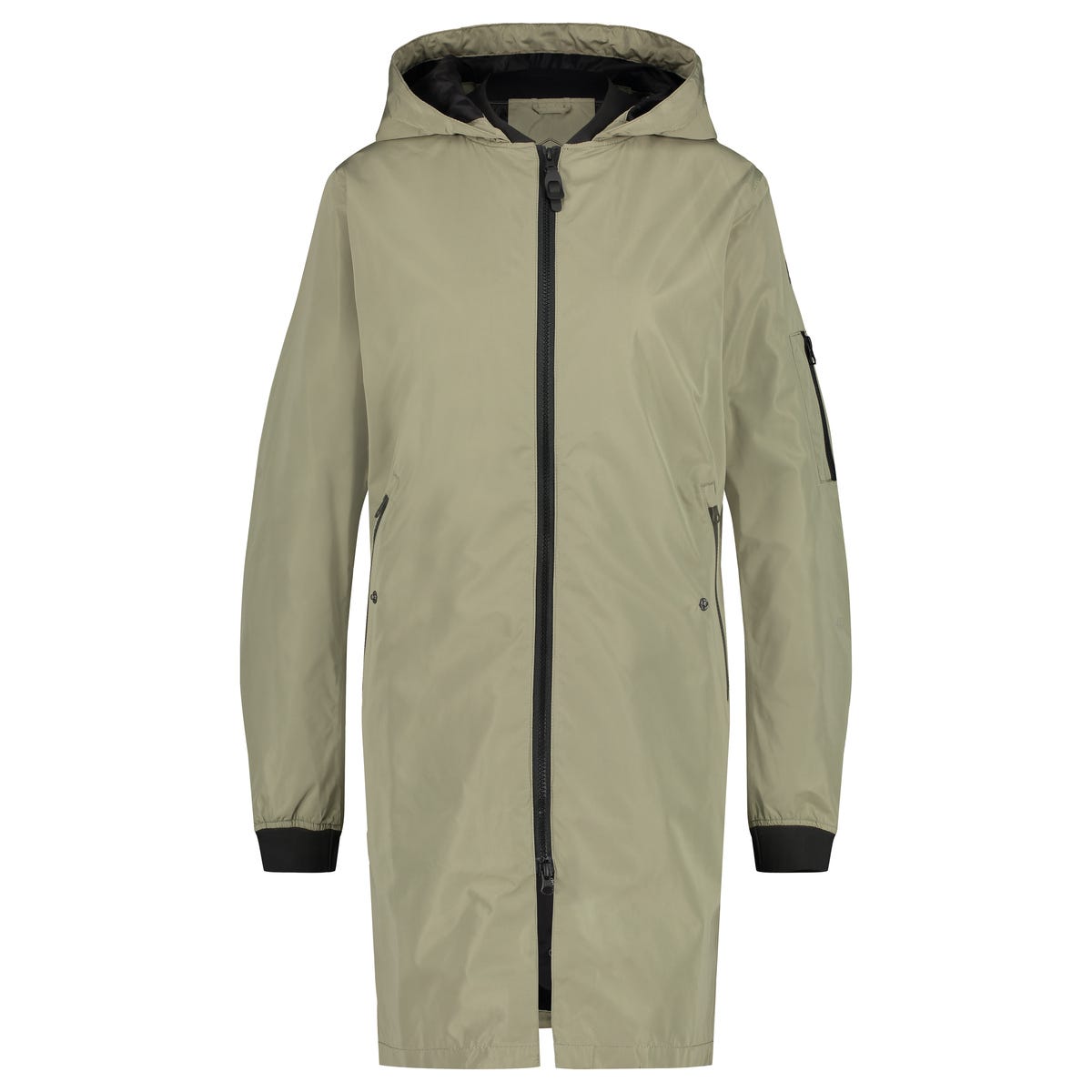 Puch lang bomber regenjas dames pistachio