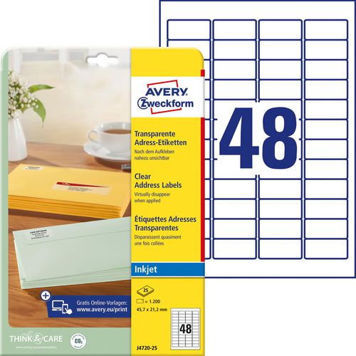 Avery inkjet adresetiketten 1.200 stuks wit