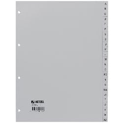 Alfabetische tabbladen hetzel 256504 grijs pp (polypropeen)