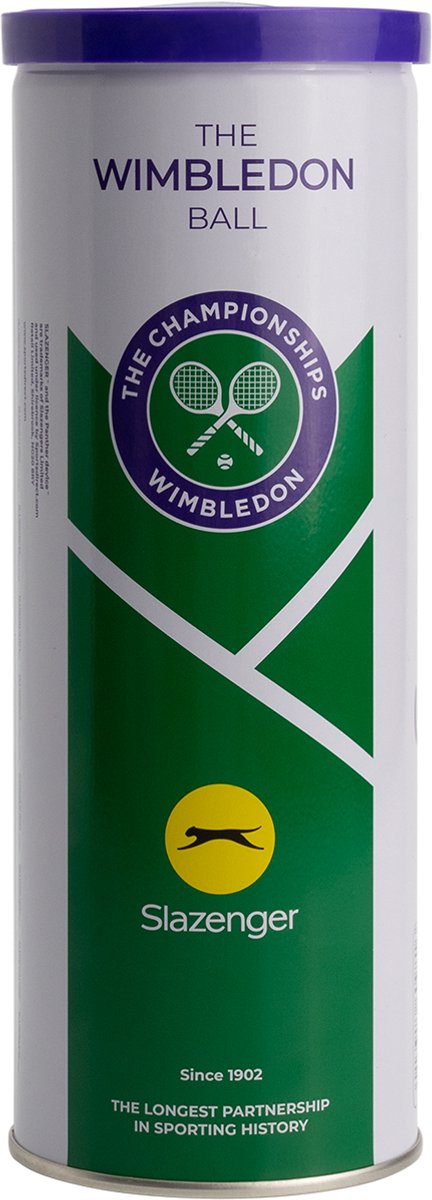 Slazenger s tb wimbledon 3tin unisex tennisballen - geel