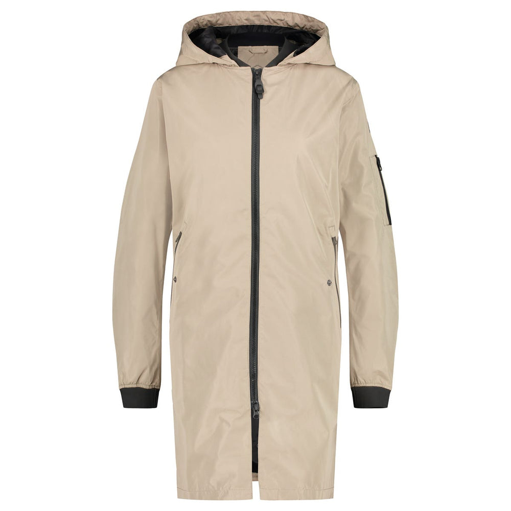 Puch lang bomber regenjas dames cement