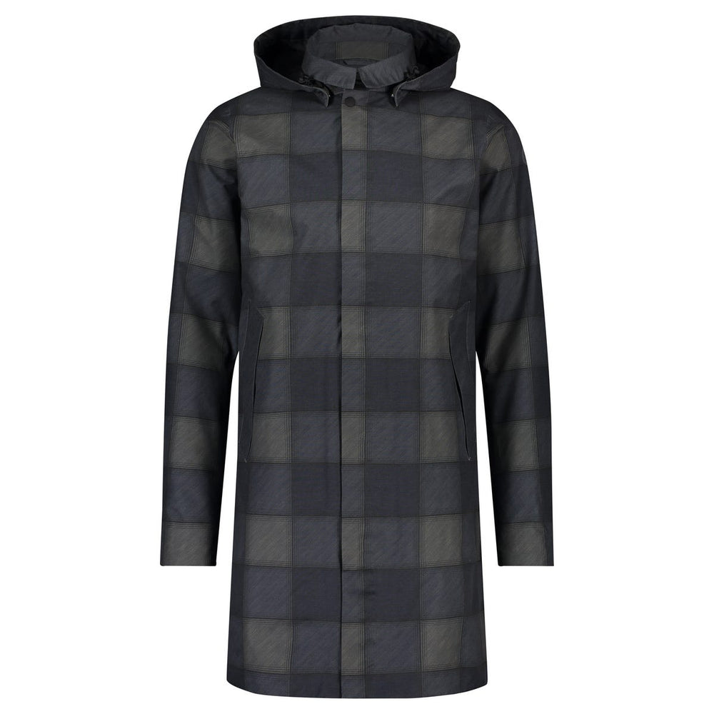 Puch mac regenjas heren blauw marineblauw ruit