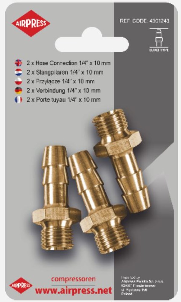 Airpress slangpilaar 1 2 -uitw 10 mm