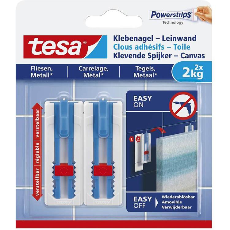 Tesa 1063379 - ® klevende spijker canvas tegels en metaal - 2 kg | 8 stuks