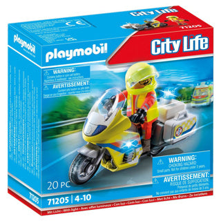 Playmobil city life noodmotorfiets met zwaailicht - 71205