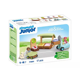 Playmobil 1.2.3. biologische marktkraam en heftruck - 71691