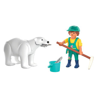 Playmobil 72090 dierentuin ijsbeer dierenverzorger | 2 stuks