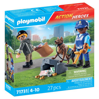 Playmobil action heroes politiehond met boef - 71731