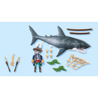 Playmobil 71793 reuzenhaai met piraat