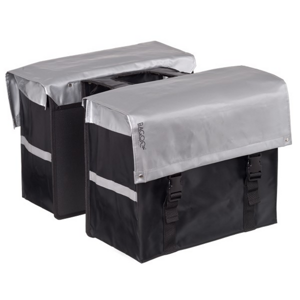 Bagoo double bicycle bag bisonyl silver black content 58l