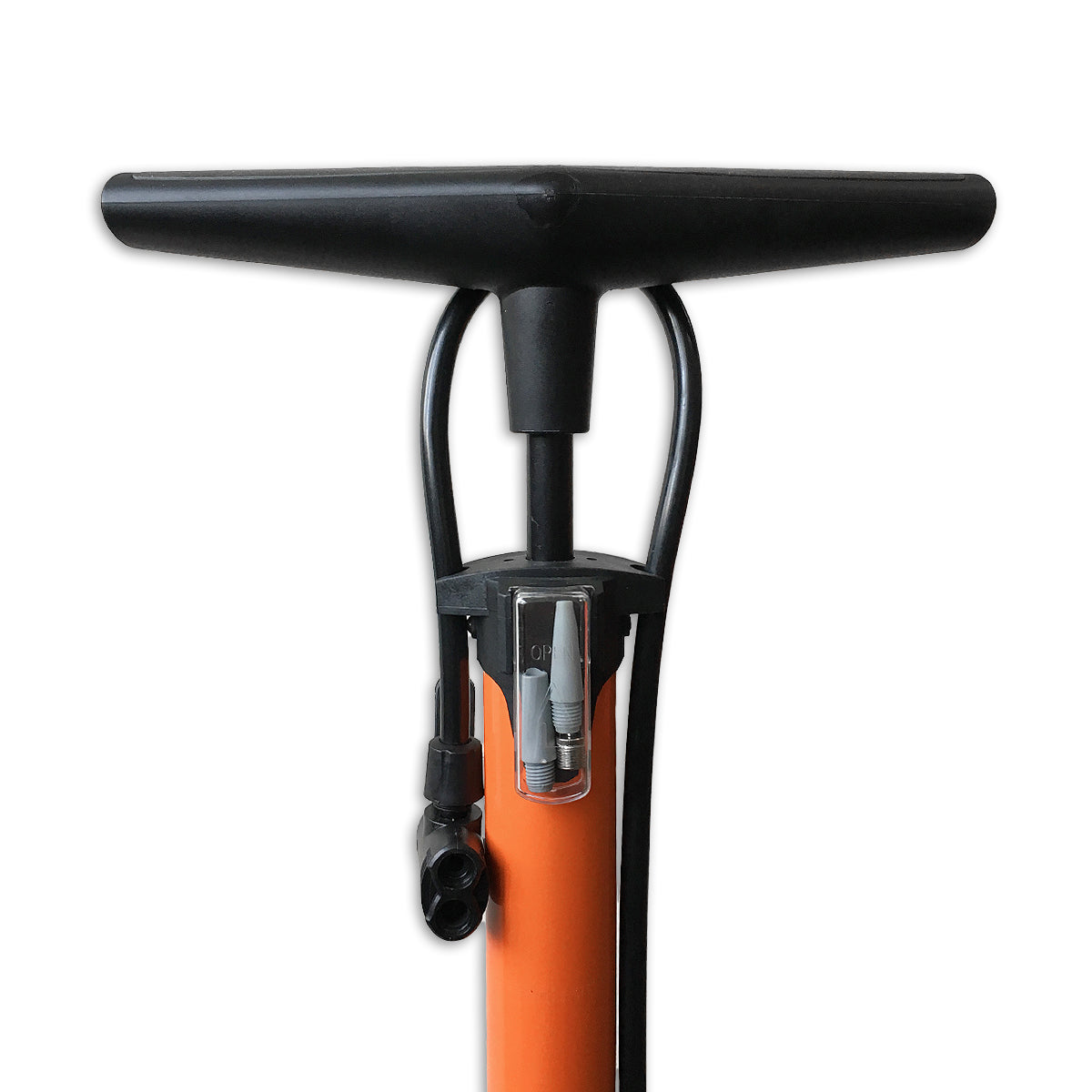 fietspomp met manometer 6 Bar oranje