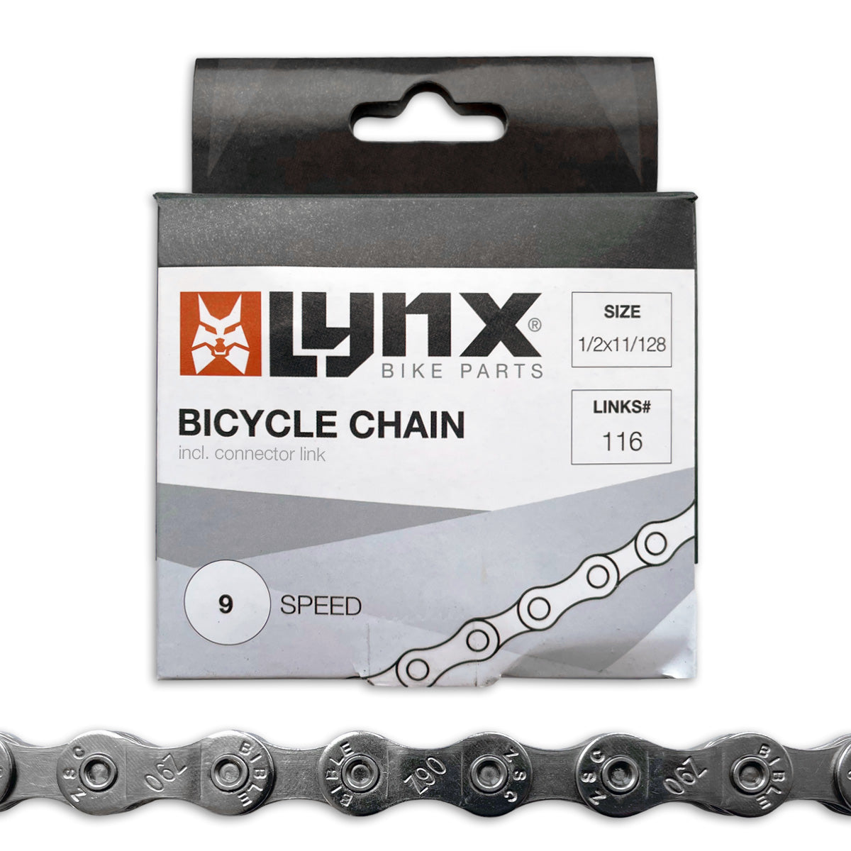 Lynx 9-speed Bicycle Chain 1/2 x 11/128 (116 Links) - Connected