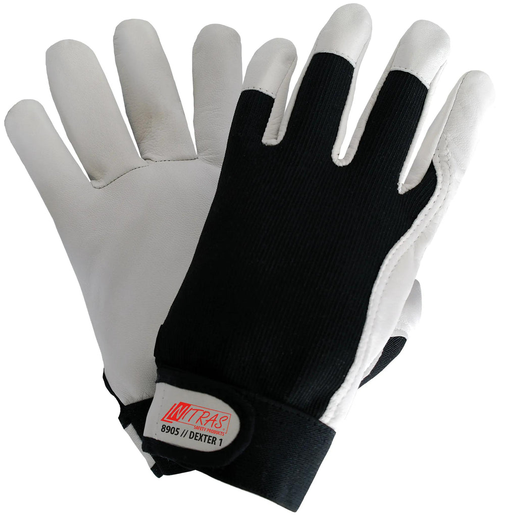 Nitras safety glove size 9 black nappa leather gray