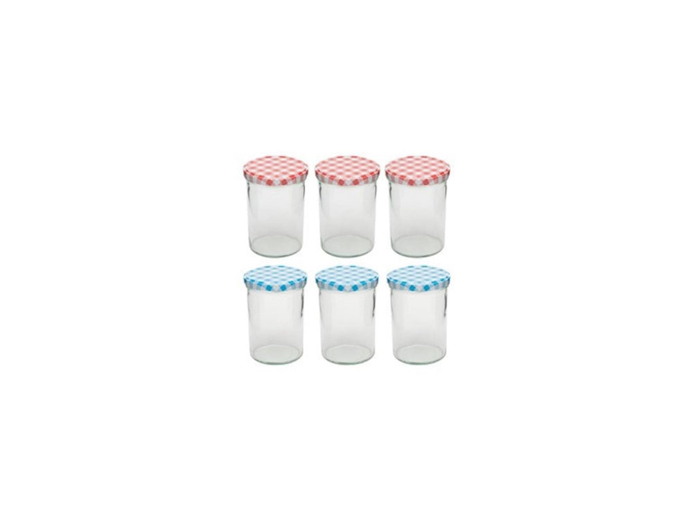 Deti weckglas weckpot jampot met geruit schroefdeksel 440 ml pak a 6 stuks