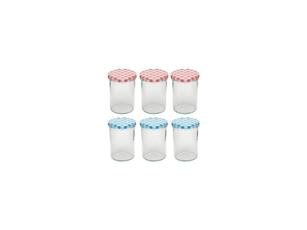 Deti weckglas weckpot jampot met geruit schroefdeksel 440 ml pak a 6 stuks