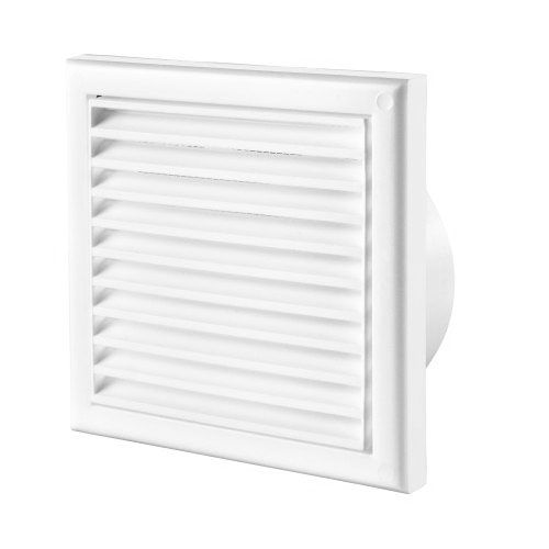 Haan kunststof met vliegengaas wit 154x154 mm voor 100