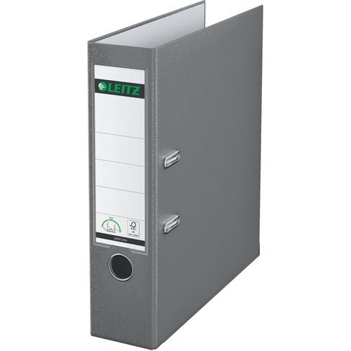 Leitz ordner 1010 karton breedte 8cm grijs insteeketiket grijpgat