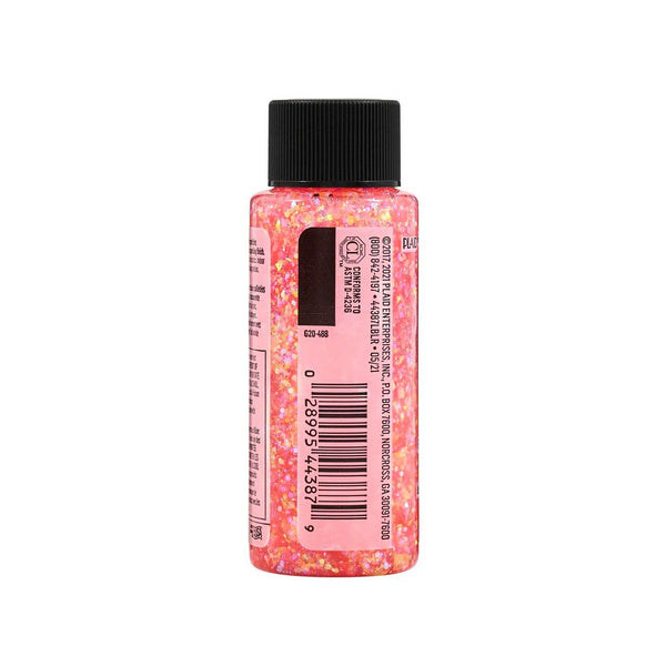 Folkart • glitterific acrylic paint neon tangerine 59ml