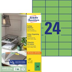 Universele etiketten avery 3450 70x37mm groen