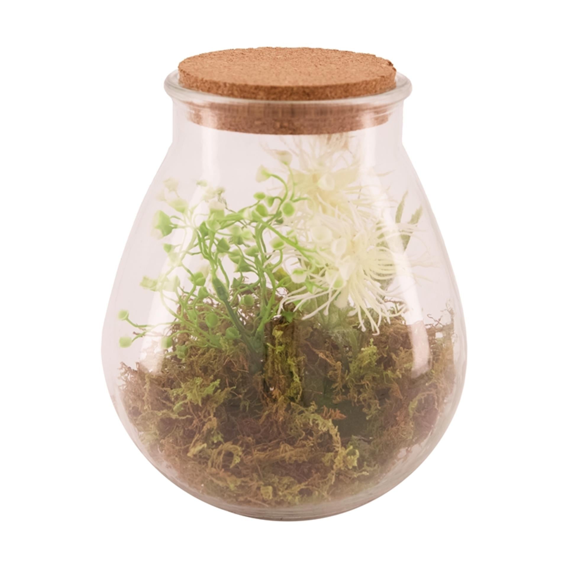 Naturel collections vaas glas met kunstplant ø19.5x23.5cm