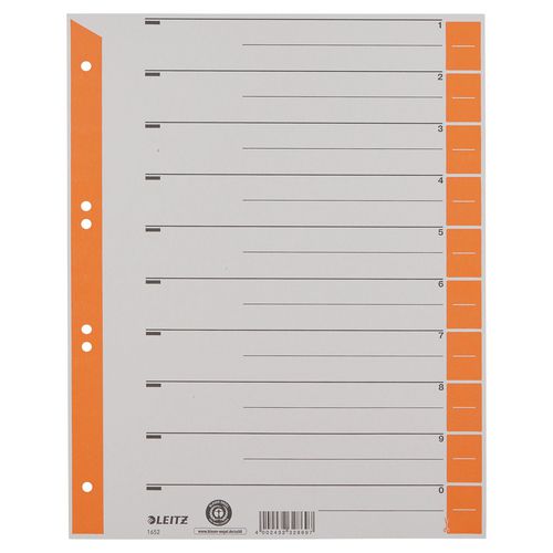 Tabbladen leitz grijs kraft karton a4 100 stuks