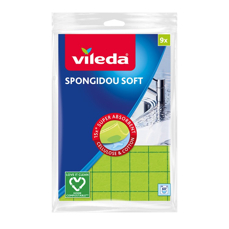 Vileda 1073566 - spongidou x9 sponsdoek | 9 stuks